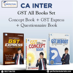 CA Inter GST ALL Books Set - Concept Book + GST Reboot Questionnaire Book + GST Express Chart Book For May 26, Sep. 26 & Onwards