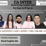CA Inter Both Group Combo Live/ Recorded Batch For Sept 26 & Jan 27