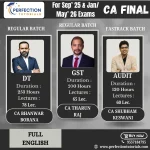 CA Final Taxation Regular Batch & Audit Exam Oriented Batch Full English For May/Nov 26/27/28 Exams