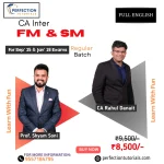 CA Inter FM & SM (Regular Batch) By CA Rahul Danait & Prof Shyam Soni Full English For Sep' 26